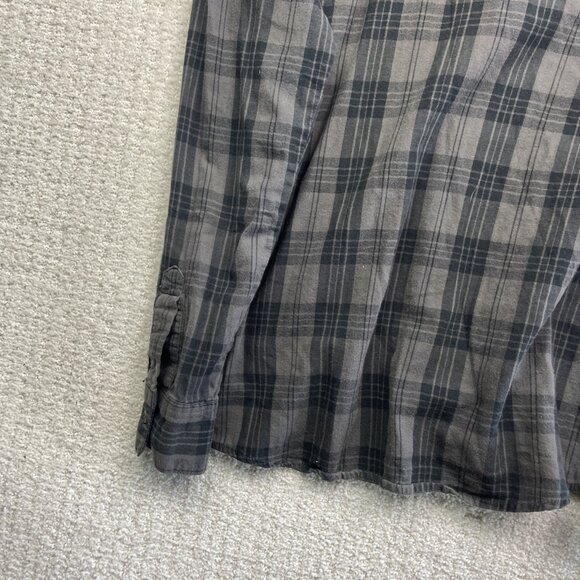 Le Temps des Cerises Plaid Button Up Shirt Men’s Sz S Gray Black Long Sleeve - Picture 14 of 14